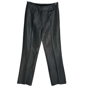 Whistles London Sz 6 Linen Blend Trouser Slacks Straight Leg Italy Quiet‎ Luxury